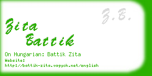 zita battik business card